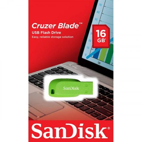 USB flash drive SDCZ50-016G-B35GE 16GB πράσινο cruzer blade SanDisk