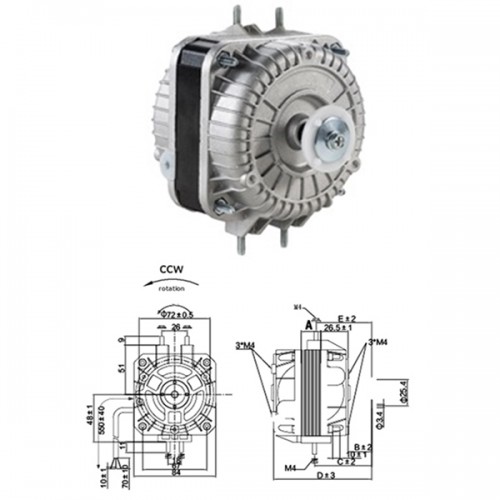 Ανεμιστήρας Ψυγείου μοτέρ 230V AC 10W Ø230mm RQA10w-230 TIDAR