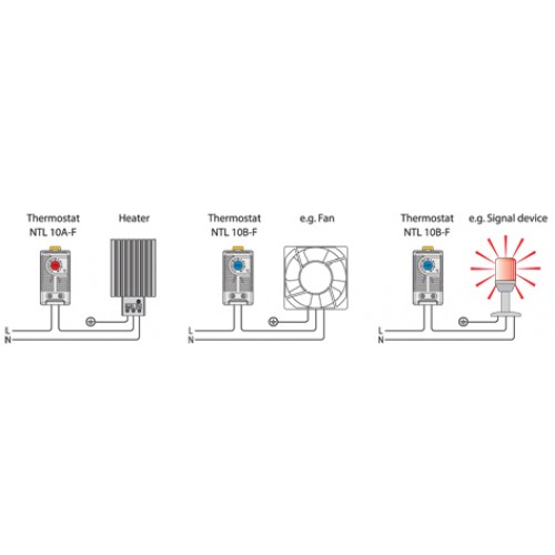 Θερμοστάτης θέρμανσης ράγας rack αναλογικός με βάση 0-60 *C 230V AC KTO-011F NAL