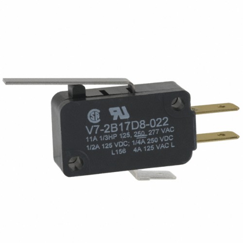 Διακόπτης micro switch με λαμάκι 35.6mm 0,5N ευαίσθητος SPDT 11A 250V AC V7-2B17D8-022 Honeywell