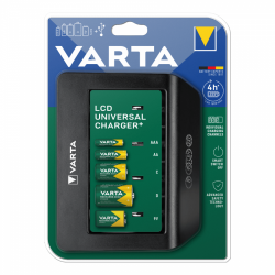 Φορτιστής μπαταριών AA, AAA, C, D, 9V, USB LCD Universal Charger+ 57688101401 VARTA