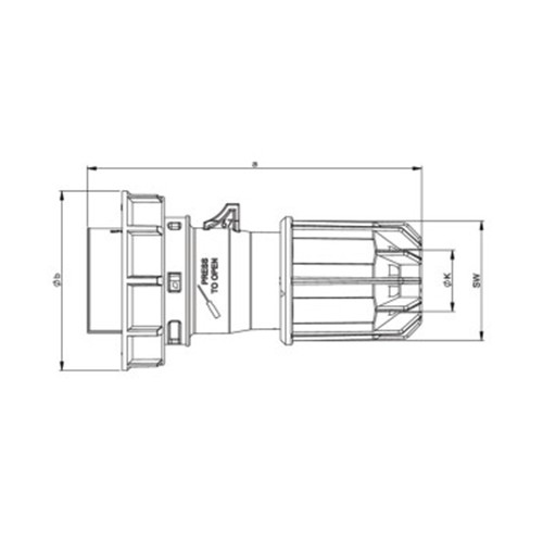 Φις ρεύματος βιομηχανικό αρσενικό 2pins 16A 42VAC IP67 0822-12v PCE