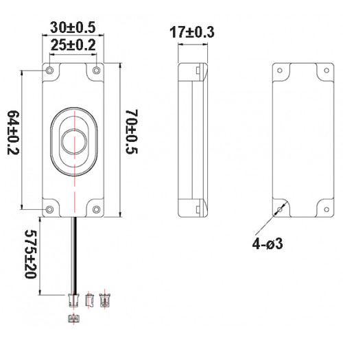 Μεγάφωνο 30x70mm 8ohm 1watt 90dB EKS3070 EKS