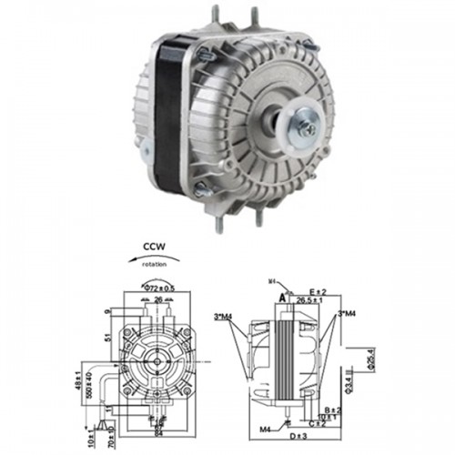 Ανεμιστήρας Ψυγείου μοτέρ 230V AC 25W Ø300mm RQA25-40 TIDAR