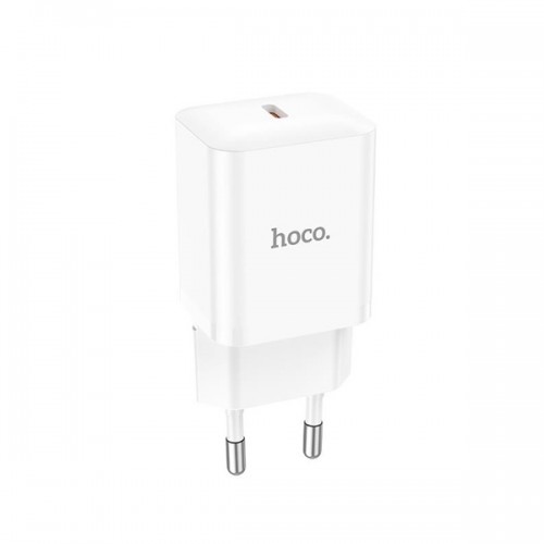 Τροφοδοτικό 230V in -> 1 x USB C Out 5V 20W PD20W άσπρο N27 Hoco