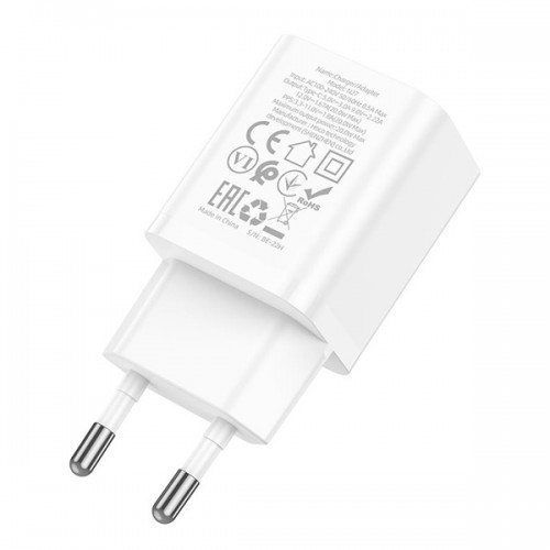 Τροφοδοτικό 230V in -> 1 x USB C Out 5V 20W PD20W άσπρο N27 Hoco